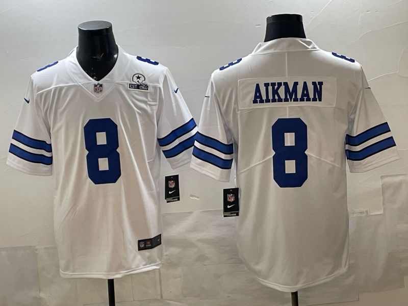 Men 2026 Dallas Cowboys #8 Aikman White 2th generations Nike Limited NFL Jersey style 02->dallas cowboys->NFL Jersey